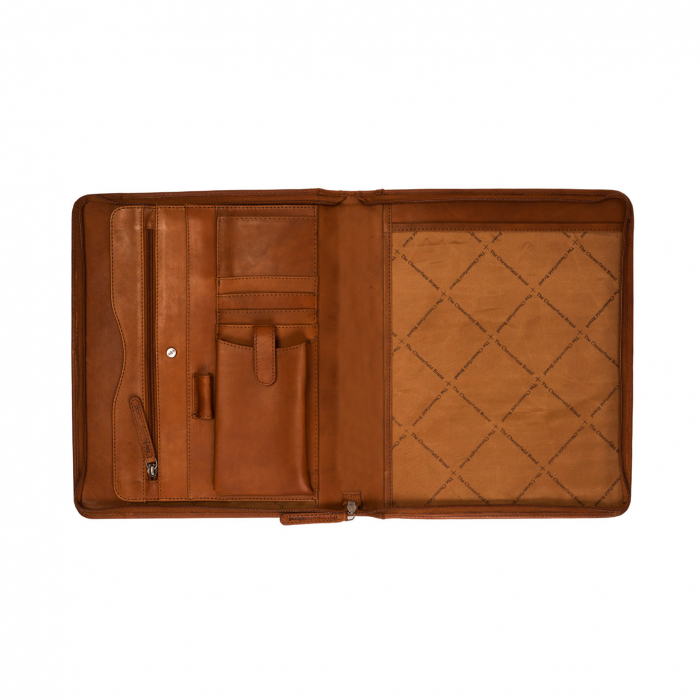 Mapa din piele naturala, The Chesterfield Brand, pentru acte si tableta, Barnet, Maro coniac [3]