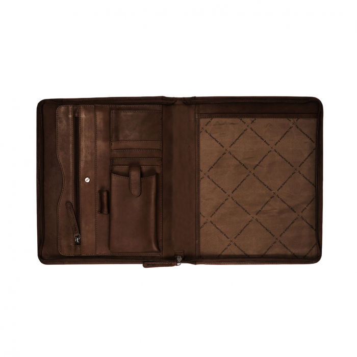 Mapa din piele naturala, The Chesterfield Brand, pentru acte si tableta, Barnet, Maro inchis [3]