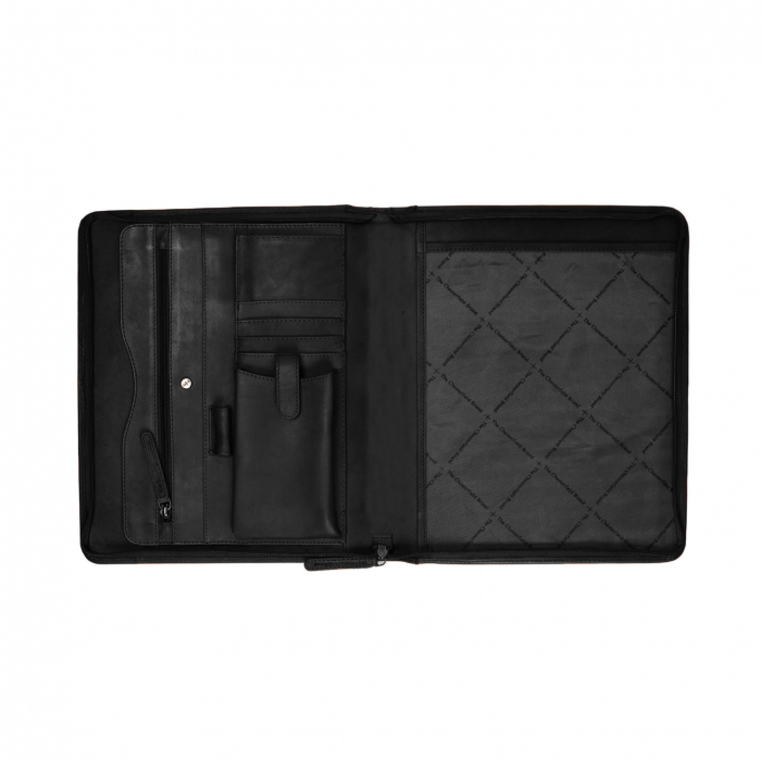 Mapa din piele naturala, The Chesterfield Brand, pentru acte si tableta, Barnet, Negru [3]