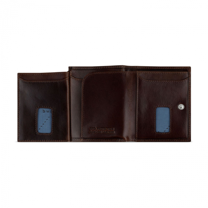 Mini portofel pentru carduri, piele naturala, bugatti seria Secure Slim, 491480R02, Maro [2]