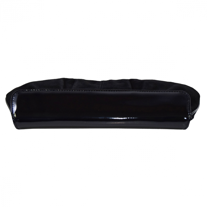 Plic casual din piele naturala lacuita si piele intoarsa neagra 144 [5]