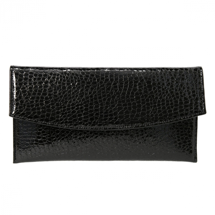 Plic de ocazie negru din piele croco lac mic [2]
