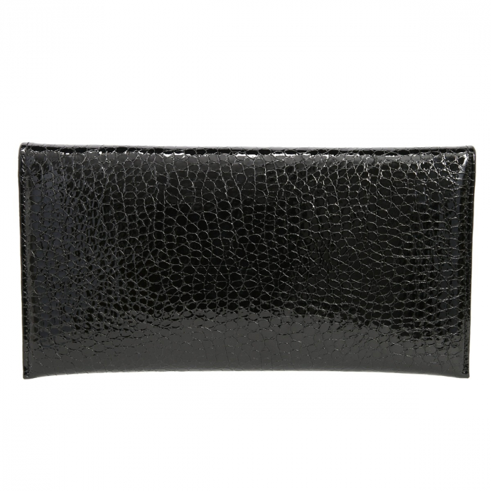Plic de ocazie negru din piele croco lac mic [3]