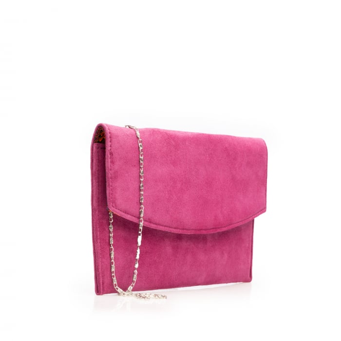 Plic de ocazie roz fucsia/mov, din piele intoarsa [3]