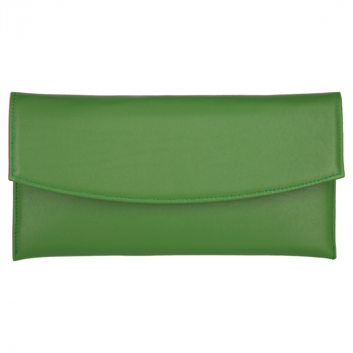Plic de ocazie verde iarba din piele naturala box [2]