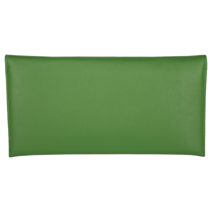 Plic de ocazie verde iarba din piele naturala box [3]