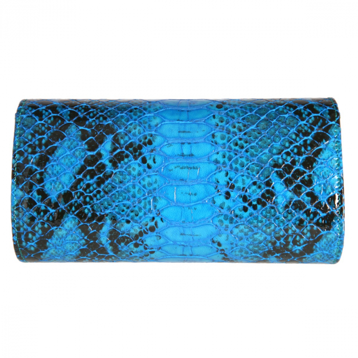 Plic elegant albastru piton din piele lacuita croco, model 08 [3]
