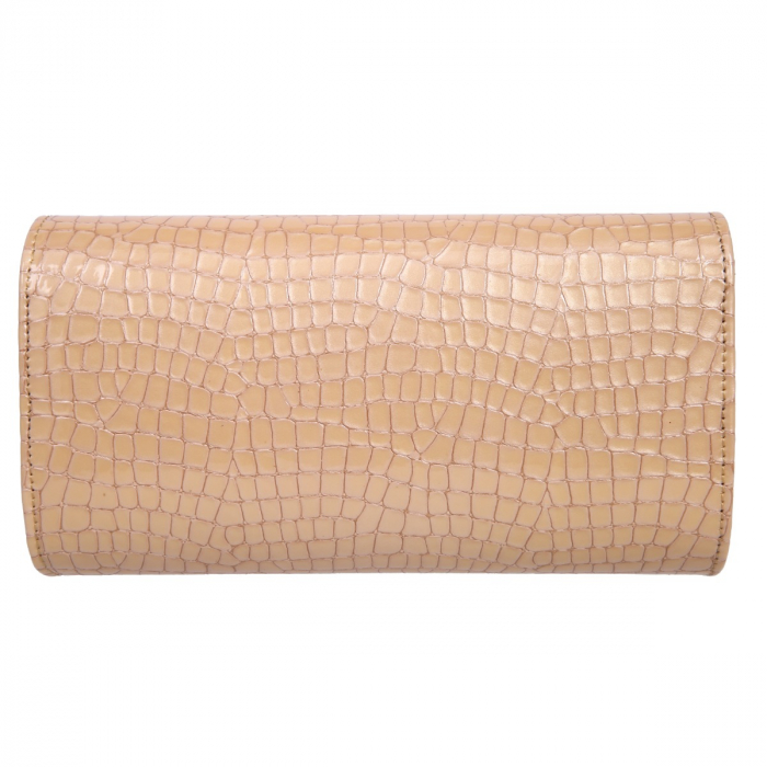 Plic elegant bej/nude din piele lacuita croco, model 08 [3]
