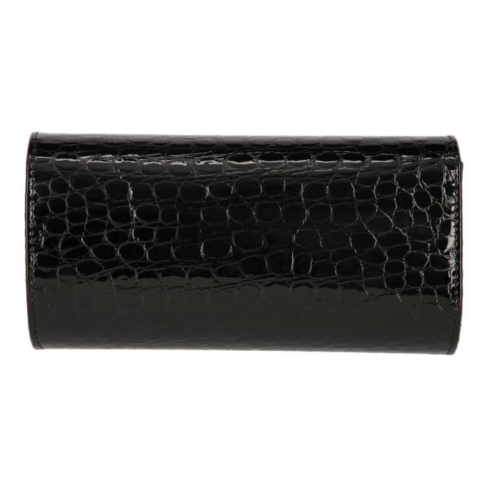 Plic elegant din piele croco lac negru model 08 [3]