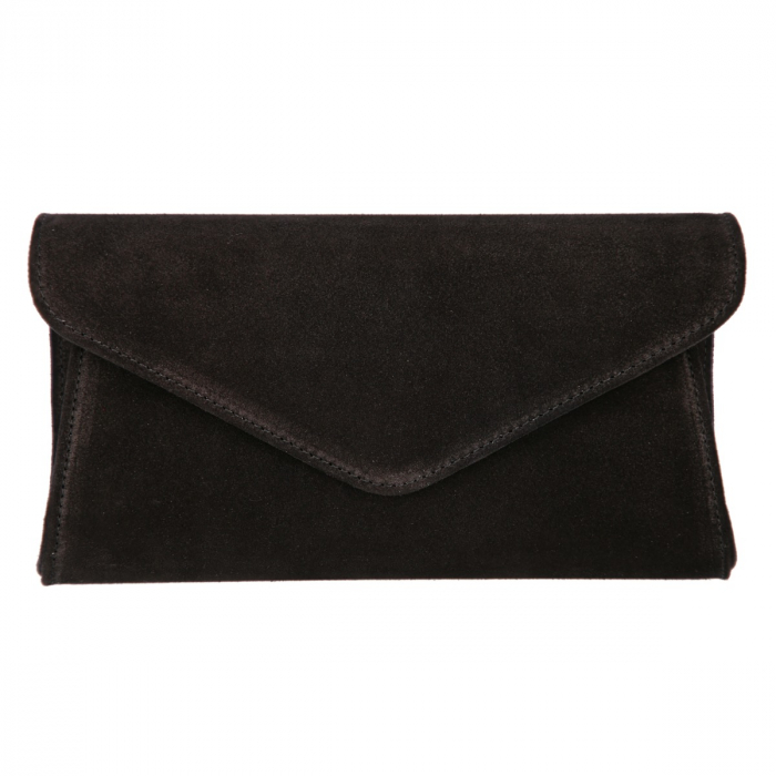 Plic elegant din piele intoarsa neagra, model 08 [2]