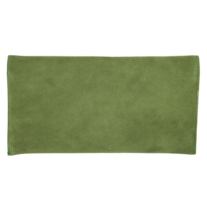 Plic elegant din piele intoarsa verde [3]