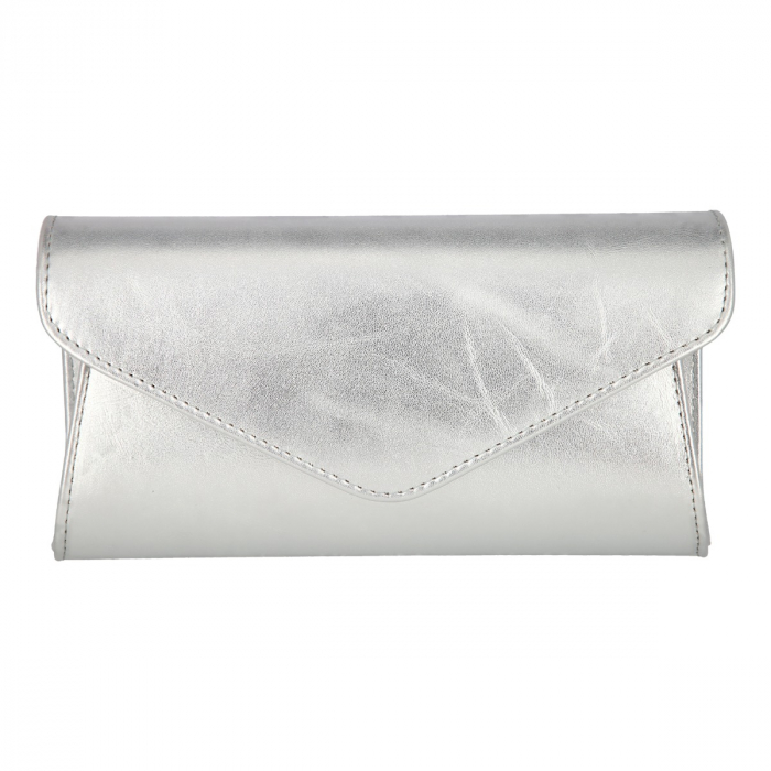 Plic elegant din piele naturala, model 08, Argintiu fin [2]