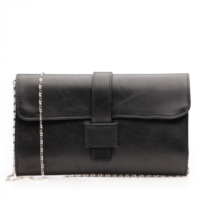 Poseta plic elegant/casual din piele naturala, Hera, Negru [3]