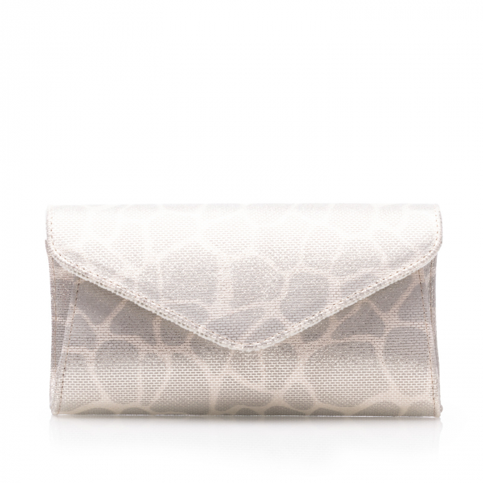 Plic elegant din piele naturala, model 08, Argintiu perlat Safari [4]