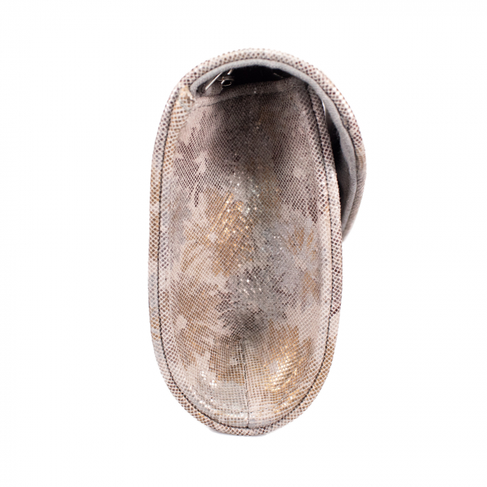 Plic elegant din piele naturala, model 08, Gri cu imprimeu floral [4]