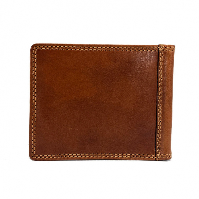 Port card Gianni Conti, din piele naturala seria 917101, Maro coniac [5]