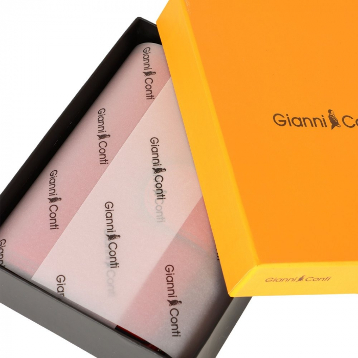 Port card Gianni Conti, din piele naturala seria 917101, Maro coniac [6]