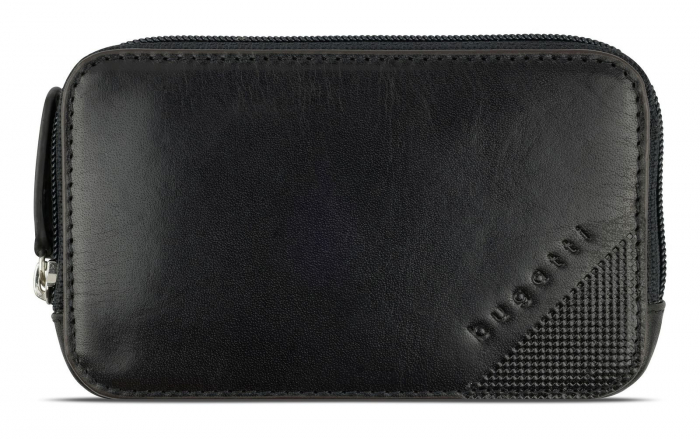 Port chei din piele naturala, bugatti, Nobile 49125101, Negru [2]