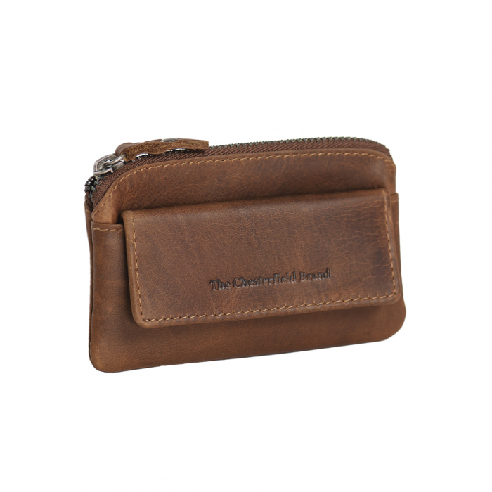 Port chei din piele naturala, The Chesterfield Brand, cu protectie anti scanare RFID, Oliver, Maro coniac [2]