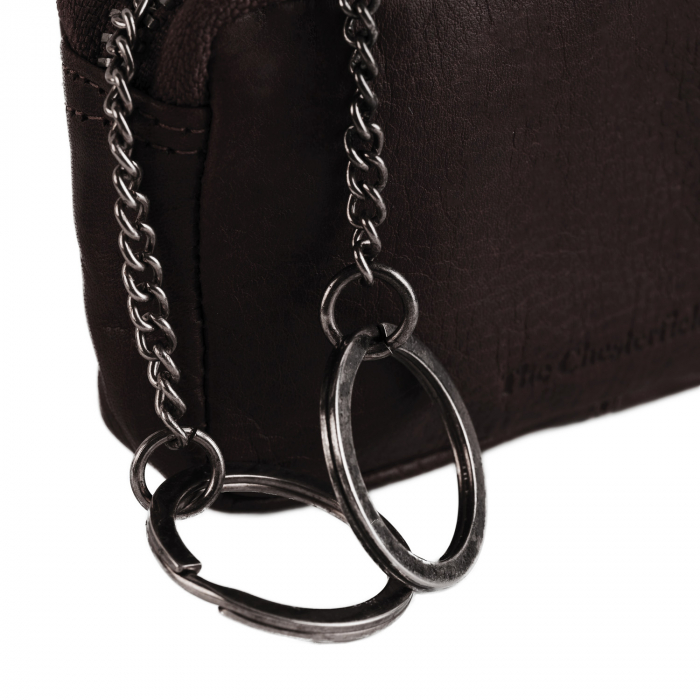 Port chei The Chesterfield Brand, cu protectie anti scanare RFID, din piele moale, Corey, Maro inchis [4]
