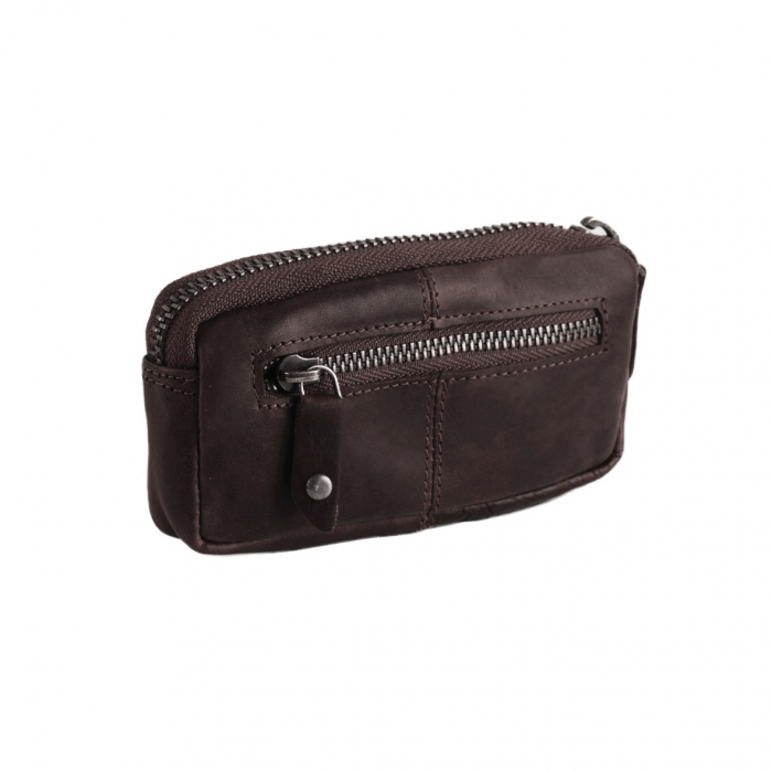 Port chei The Chesterfield Brand, cu protectie anti scanare RFID, din piele moale, Corey, Maro inchis [5]