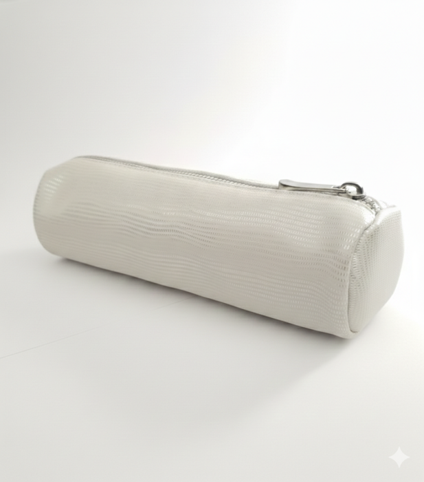 Port stilou / penar, din piele naturala, Oxford, Argintiu [2]