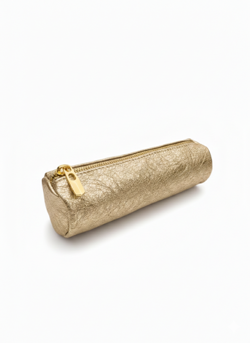 Port stilou / penar, din piele naturala, Oxford, Auriu [2]