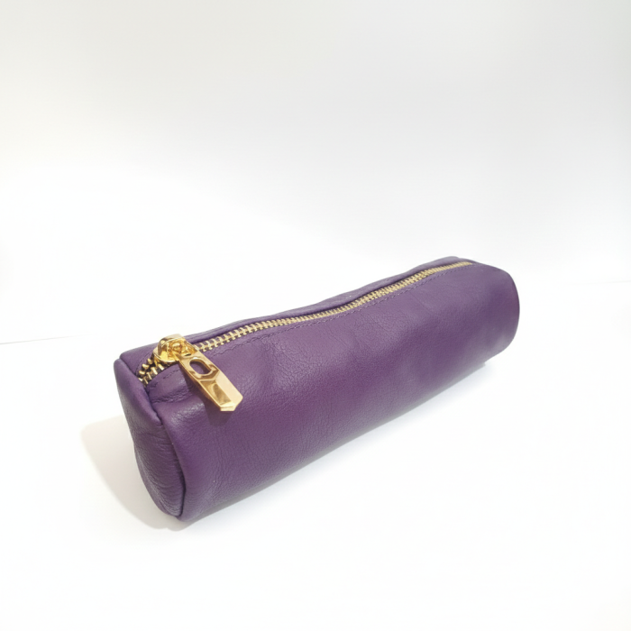 Port stilou / penar, din piele naturala, Oxford, Mov [2]