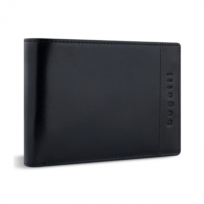 Portofel barbati din piele naturala, bugatti, seria Romano, cu protectie anti scanare RFID, Negru [2]