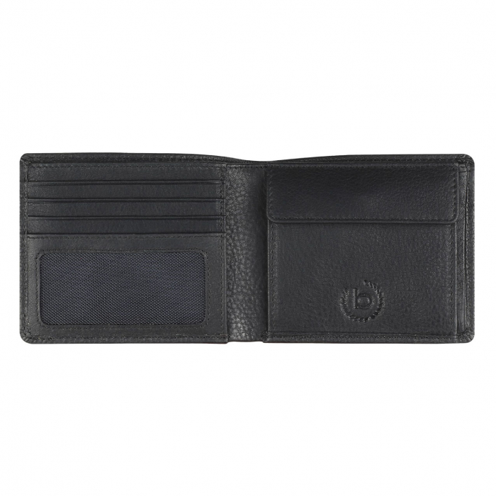 Portofel barbati din piele naturala, bugatti, Woven 501, Negru [3]