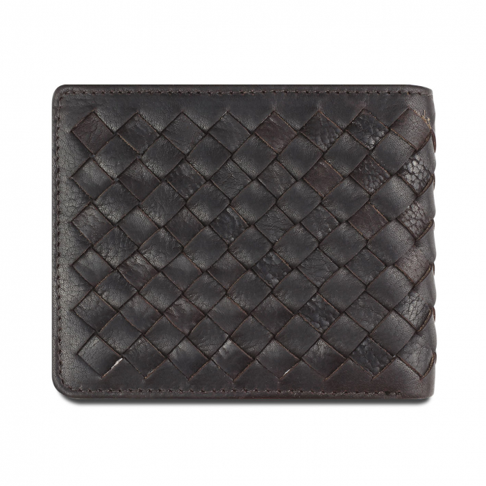 Portofel barbati din piele naturala, bugatti, Woven 502, Maro inchis [5]