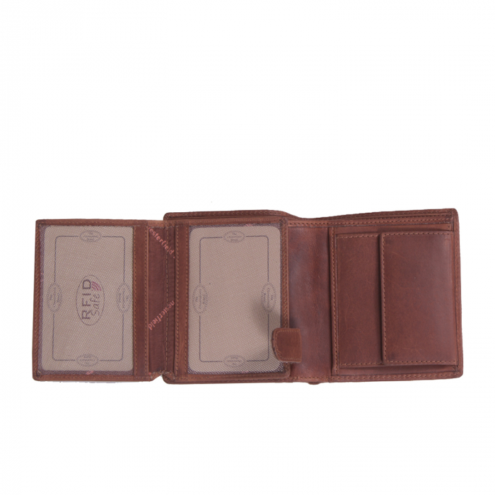 Portofel barbati din piele naturala, The Chesterfield Brand, Carl, cu protectie anti scanare RFID, Maro coniac [4]