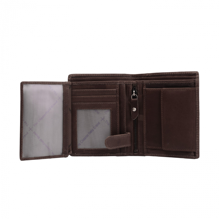 Portofel barbati din piele naturala, The Chesterfield Brand, Ethel, cu protectie anti scanare RFID, Maro inchis [4]