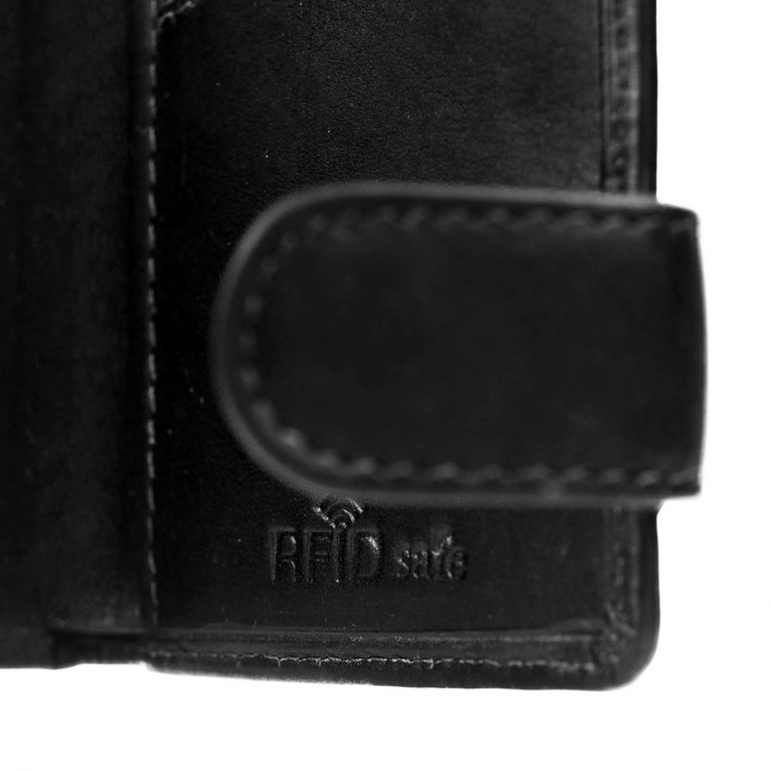 Portofel unisex cu suport pentru carduri, din piele naturala, The Chesterfield Brand, Leicester, cu protectie anti scanare RFID, Negru [4]