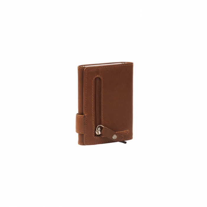 Portofel unisex cu suport pentru carduri, din piele naturala, The Chesterfield Brand, Leicester, cu protectie anti scanare RFID, Maro coniac [3]