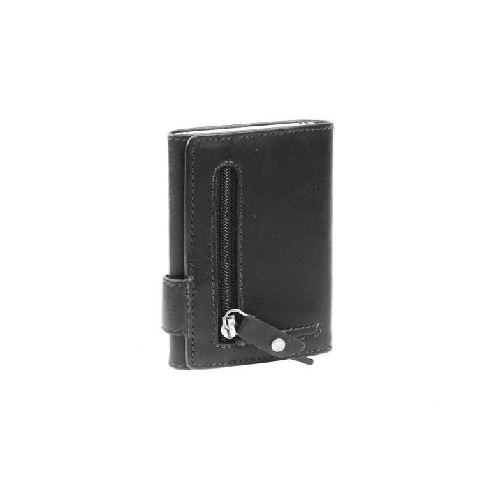 Portofel unisex cu suport pentru carduri, din piele naturala, The Chesterfield Brand, Leicester, cu protectie anti scanare RFID, Negru [3]