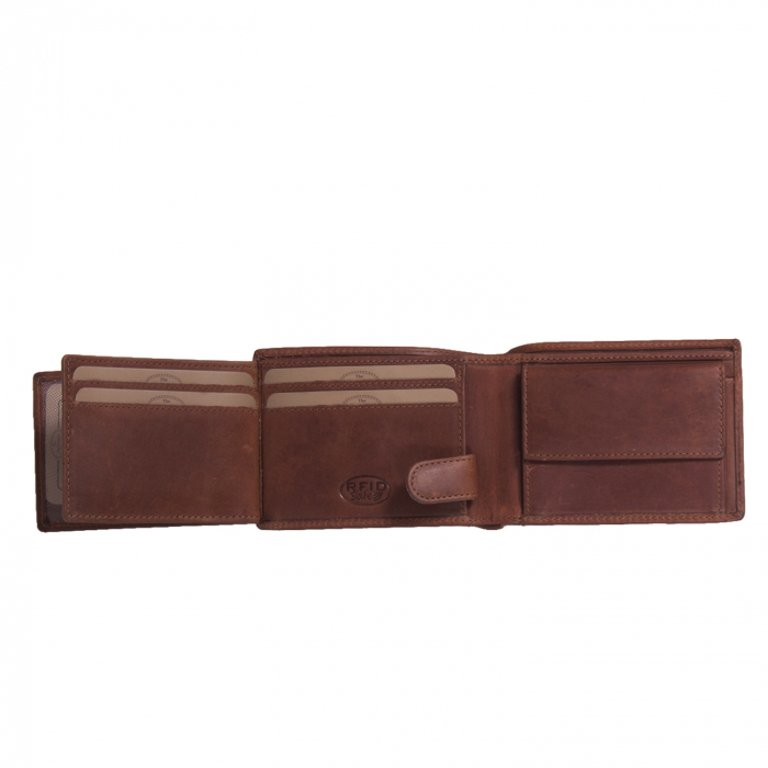 Portofel barbati din piele naturala, The Chesterfield Brand, Marvin, cu protectie anti scanare RFID, Maro coniac [5]