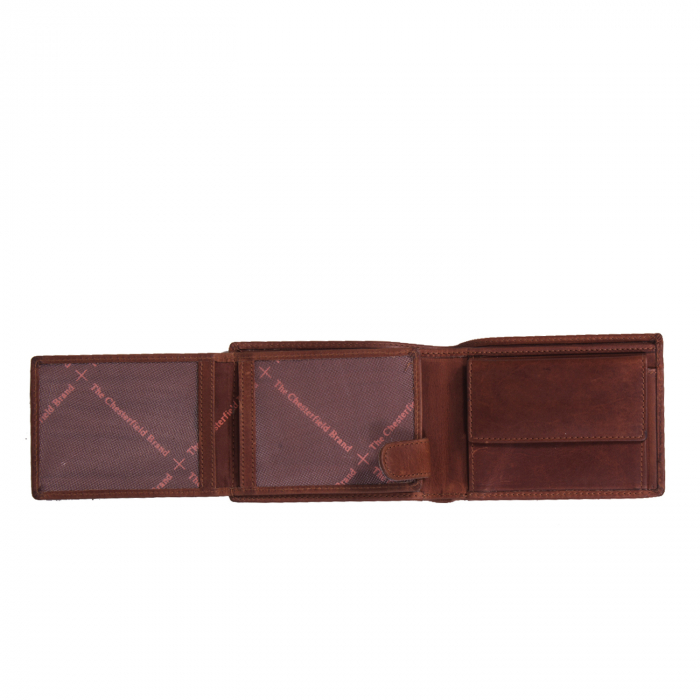 Portofel barbati din piele naturala, The Chesterfield Brand, Marvin, cu protectie anti scanare RFID, Maro coniac [4]