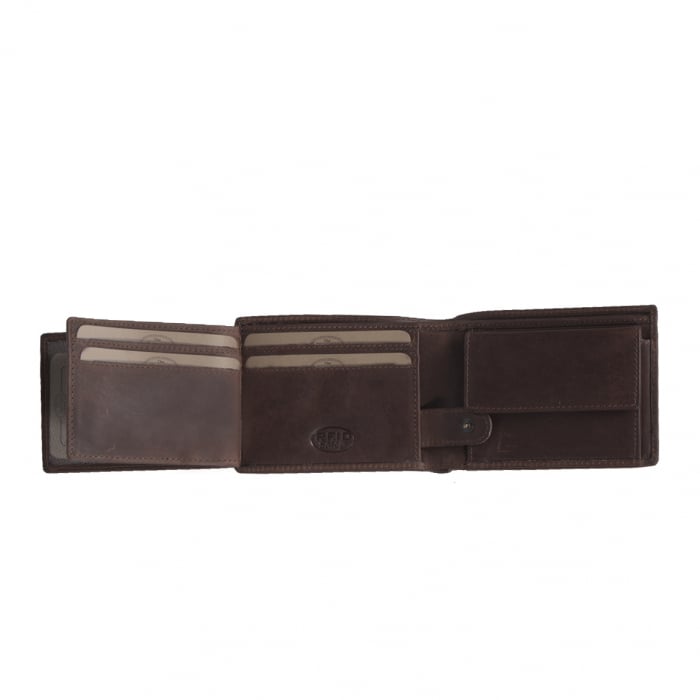 Portofel barbati din piele naturala, The Chesterfield Brand, Marvin, cu protectie anti scanare RFID, Maro inchis [6]