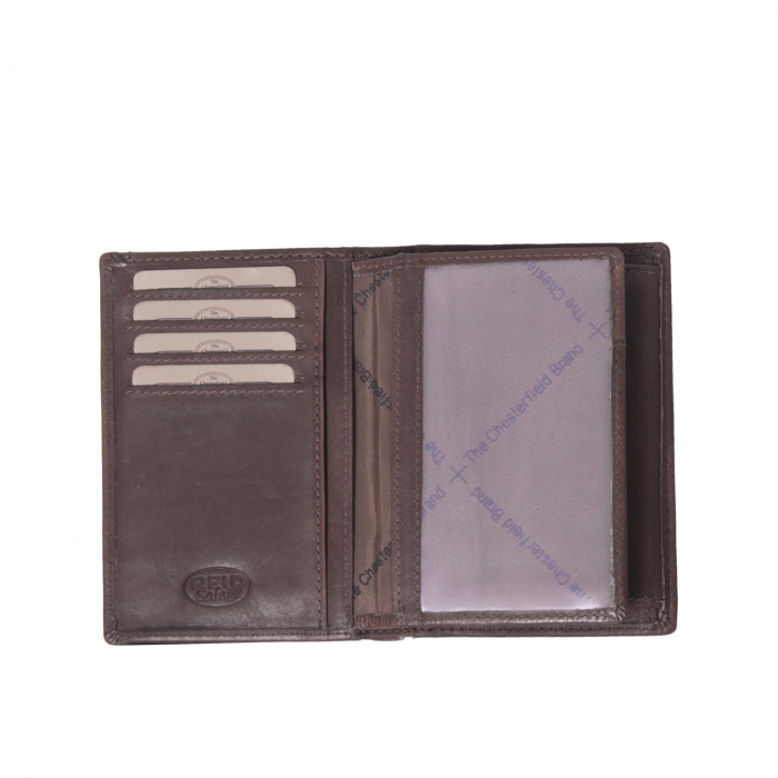 Portofel barbati din piele naturala, The Chesterfield Brand, Siem, cu protectie anti scanare RFID, Maro inchis [4]