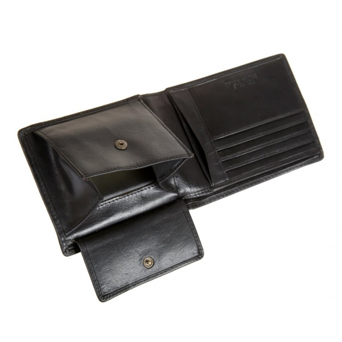 Portofel barbati, Gianni Conti, din piele naturala cu protectie anti scanare RFID, seria 111, Negru [4]