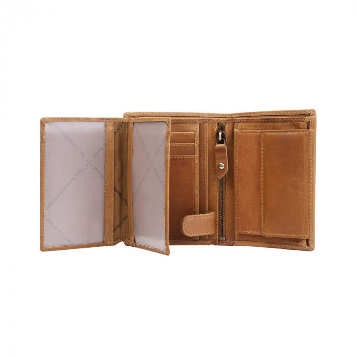 Portofel barbati, The Chesterfield Brand, cu protectie anti scanare RFID, din piele naturala, Hazel, Maro coniac [3]