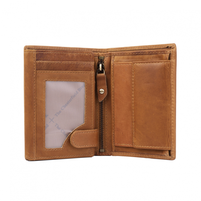Portofel barbati, The Chesterfield Brand, cu protectie anti scanare RFID, din piele naturala, Hazel, Maro coniac [2]