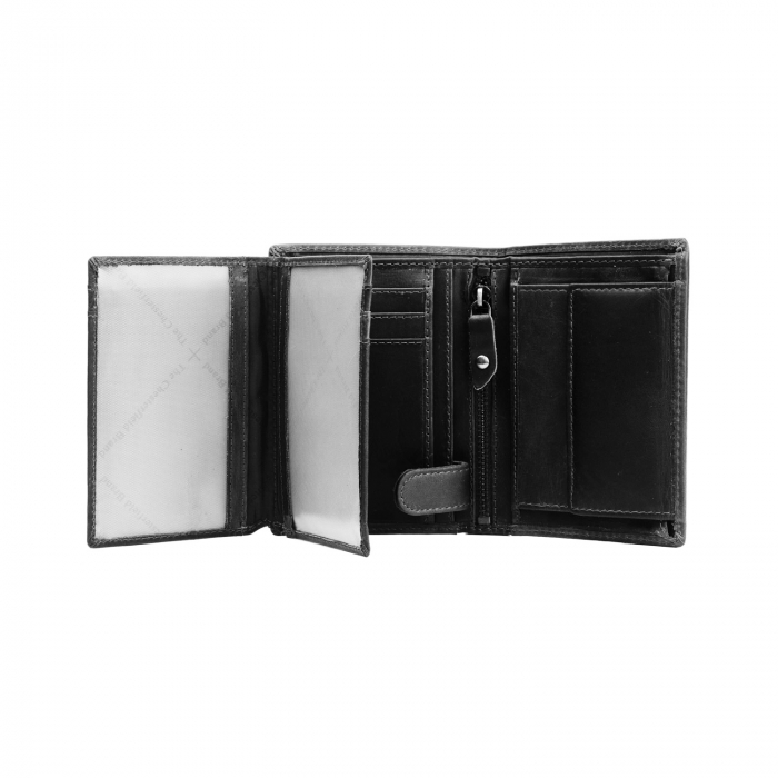 Portofel barbati, The Chesterfield Brand, cu protectie anti scanare RFID, din piele naturala, Hazel, Negru [3]