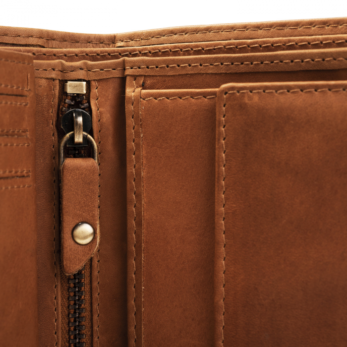 Portofel barbati, The Chesterfield Brand, cu protectie anti scanare RFID, din piele naturala, Ruby, Maro coniac [3]