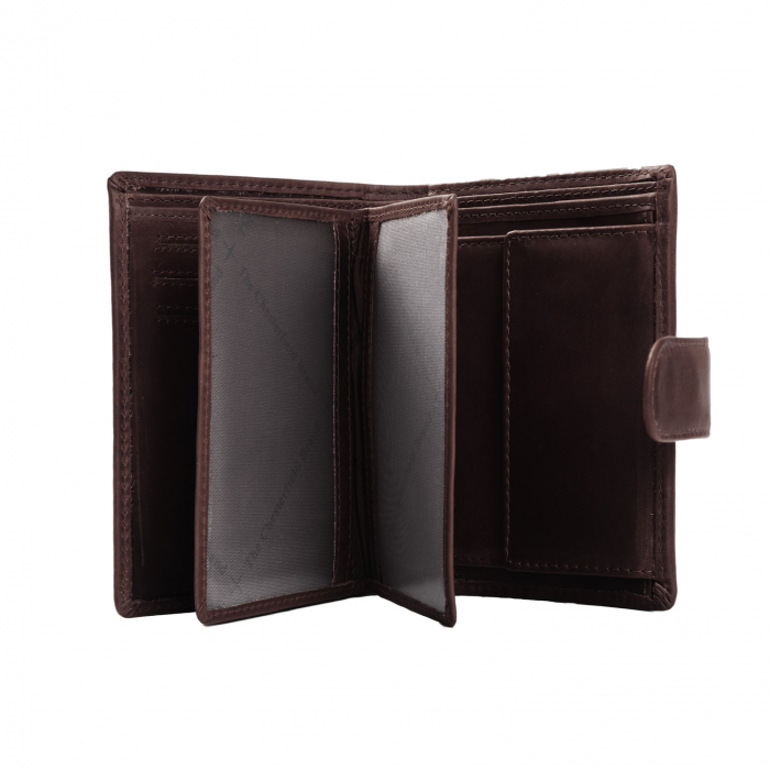 Portofel barbati, The Chesterfield Brand, cu protectie anti scanare RFID, din piele naturala, Ruby, Maro inchis [2]