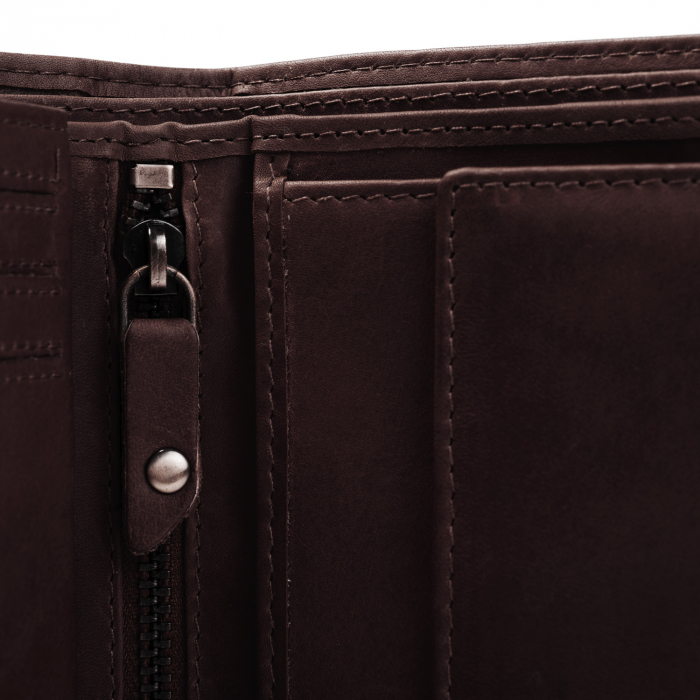 Portofel barbati, The Chesterfield Brand, cu protectie anti scanare RFID, din piele naturala, Ruby, Maro inchis [4]