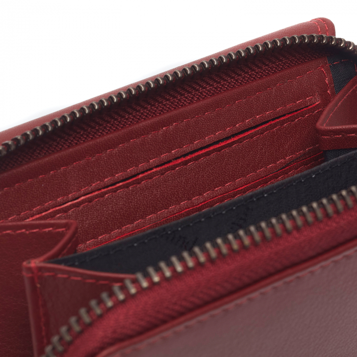 Portofel dama din piele naturala, The Chesterfield Brand, Aldra, cu protectie anti scanare RFID, Rosu [3]