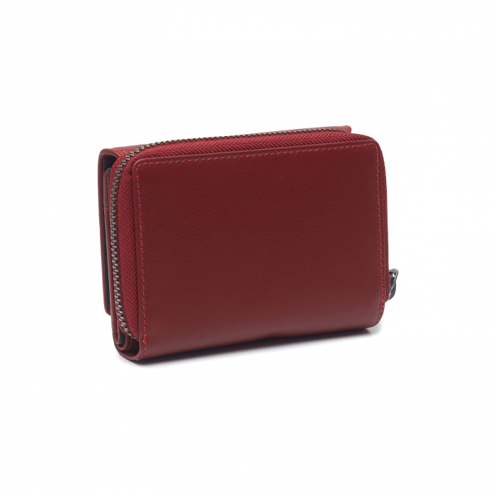 Portofel dama din piele naturala, The Chesterfield Brand, Aldra, cu protectie anti scanare RFID, Rosu [6]