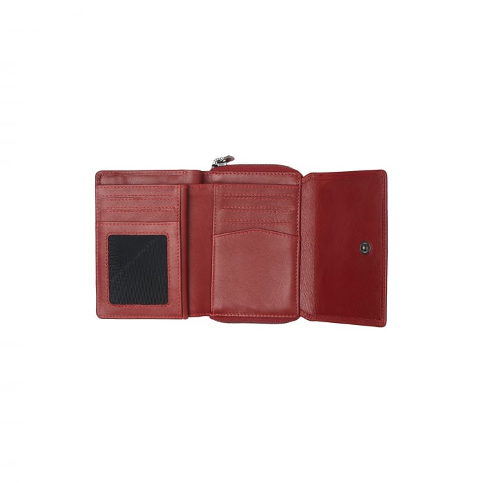 Portofel dama din piele naturala, The Chesterfield Brand, Aldra, cu protectie anti scanare RFID, Rosu [4]
